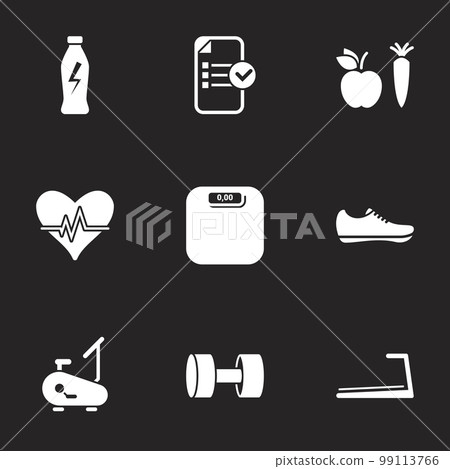 Vector illustration of fitness. Black background 99113766