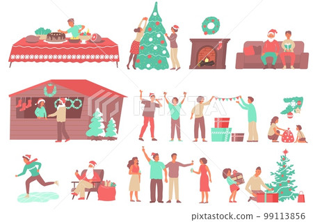 Christmas Flat Icon Set 99113856