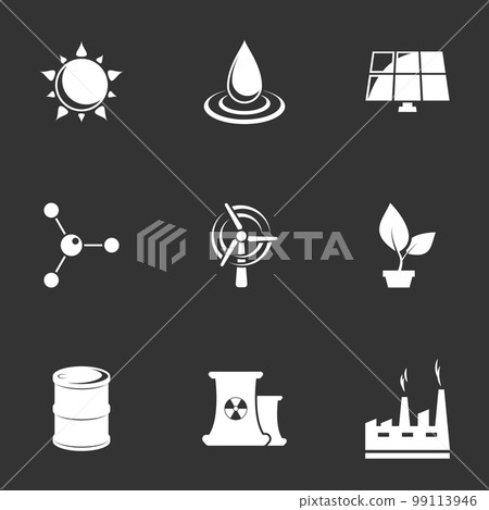 Energy icons. Black background Energy icons. Black background 99113946