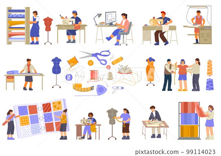 Clothes Factory Icon Set 99114023