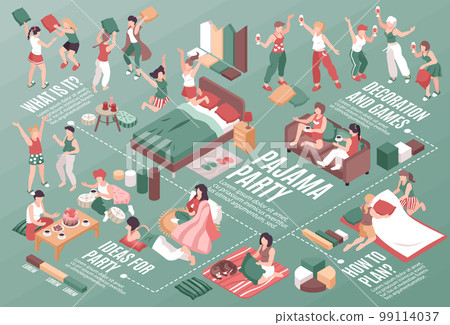 Pajama Party Illustration 99114037