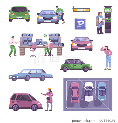 Parking Flat Icons Collection 99114085