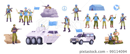 Peacekeepers Flat Icon Set 99114094