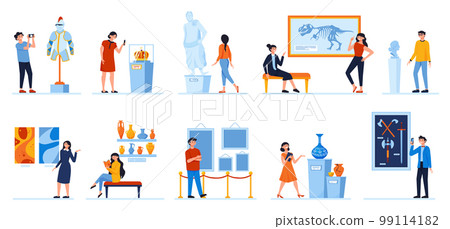 People In Museum Flat Set 99114182