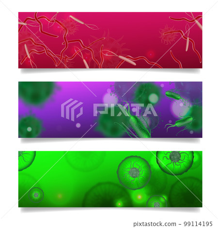 Colorful Bacteria Banners Set Colorful Bacteria Banners Set 99114195