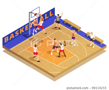 Basketball Game Isometric Composition Basketball Game Isometric Composition 99114233