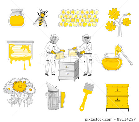 Beekeeping Flat Icon Set 99114257