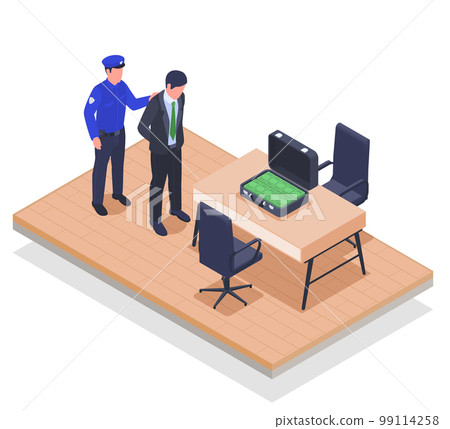 Corruption Bribery Isometric Composition 99114258