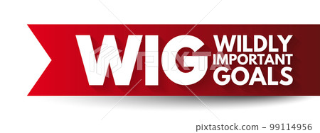 WIG Wildly Important Goals - highly important goals that must be achieved or no other goal matters, acronym text concept background 99114956