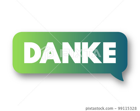Danke (thank you in german) text message bubble, concept background Danke (thank you in german) text message bubble, concept background 99115328
