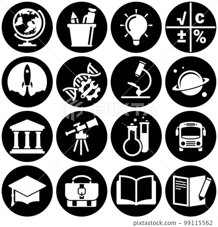 Set of simple icons on a theme School, education, vector, design, collection, flat, sign, symbol,element, object, illustration. White background 99115562