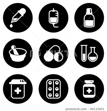 Set of simple icons on a theme Medicine, medicine, medicine, vector, set. White background Set of simple icons on a theme Medicine, medicine, medicine, vector, set. White background 99115601