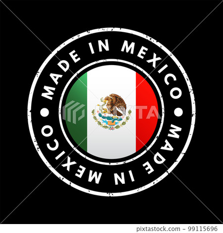Made in Mexico text emblem stamp, concept background 99115696
