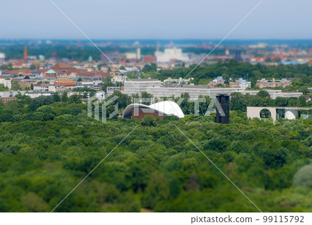 The Haus der Kulturen der Welt ("House of the World's Cultures") in Berlin, aerial, The Haus der Kulturen der Welt ("House of the World's Cultures") in Berlin, aerial, 99115792