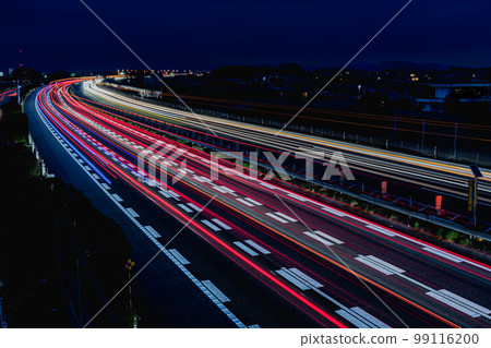 Highway night view long exposure Highway night view long exposure 99116200