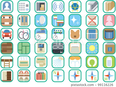 An icon set for explaining the facilities and living environment of condominiums and apartments 99116226