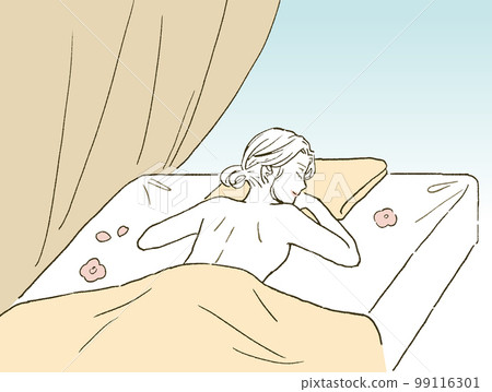 接受美容的女性上半身圖解 99116301