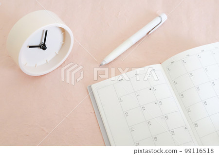 Clock and schedule notebook business image 99116518