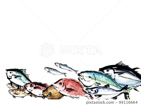 手繪魚集圖框 99116664