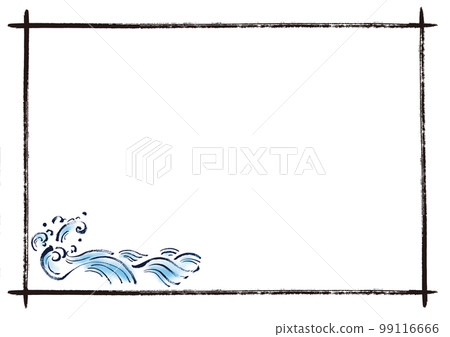 Japanese style illustration frame with hand drawn waves Japanese style illustration frame with hand drawn waves 99116666