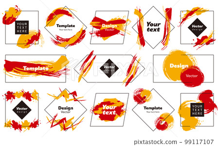 使用畫筆的模糊框架背景模板(紅色) 使用畫筆的模糊框架背景模板(紅色) 99117107
