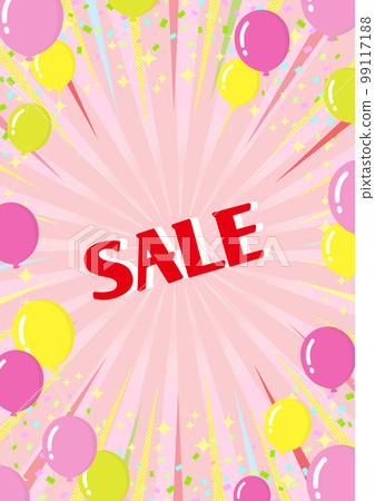 氣球和濃度線傳單材料_粉色 99117188