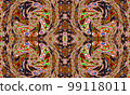 Kaleidoscopic abstract orlament of cinnamon color. 99118011