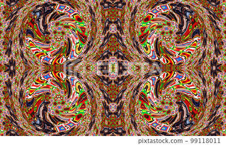 Kaleidoscopic abstract orlament of cinnamon color. Kaleidoscopic abstract orlament of cinnamon color. 99118011
