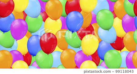 Colorful realistic balloons seamless pattern Colorful realistic balloons seamless pattern 99118043