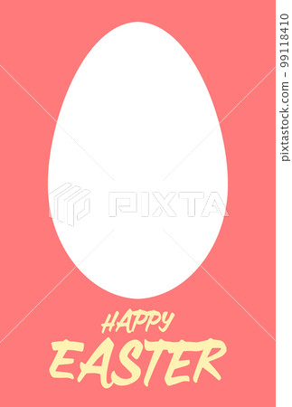 Greeting card for Easter with an egg-shaped frame and the letters HAPPY EASTER Greeting card for Easter with an egg-shaped frame and the letters HAPPY EASTER 99118410