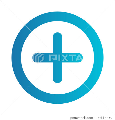 Flat illustration on a theme add button 99118839