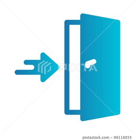 Flat illustration on a theme fire exit Flat illustration on a theme fire exit 99118855