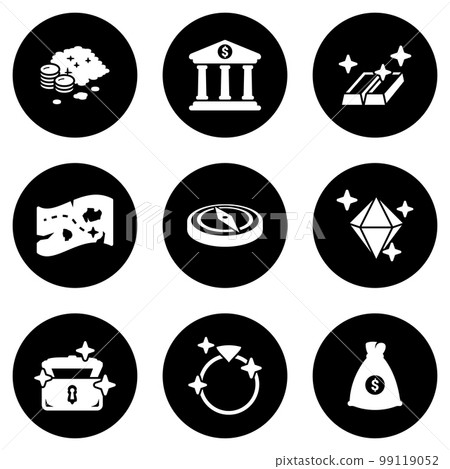 Set of simple icons on a theme Treasure, vector, design, collection, flat, sign, symbol,element, object, illustration, isolated. White background Set of simple icons on a theme Treasure, vector, design, collection, flat, sign, symbol,element, object, illustration, isolated. White background 99119052