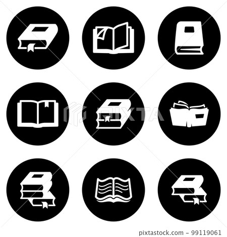 Set of simple icons on a theme Books and reading, vector, design, collection, flat, sign, symbol,element, object, illustration, isolated. White background 99119061