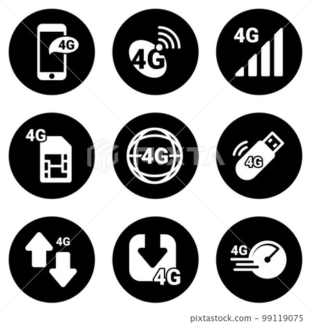 Set of simple icons on a theme Wireless connection, vector, design, collection, flat, sign, symbol,element, object, illustration, isolated. White background 99119075