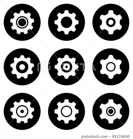 Set of simple icons on a theme settings, vector, design, collection, flat, sign, symbol,element, object, illustration, isolated. White background 99119080