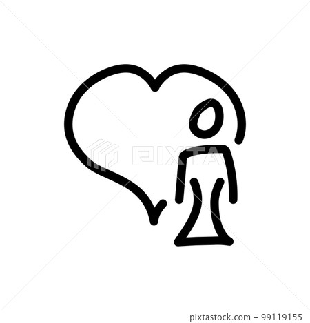 Set of black vector icons, isolated against white background. Flat illustration on a theme heart Set of black vector icons, isolated against white background. Flat illustration on a theme heart 99119155