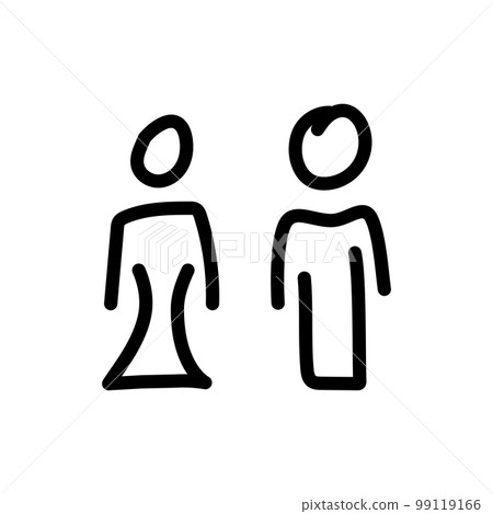 Set of black vector icons, isolated against white background. Flat illustration on a theme Man and woman 99119166