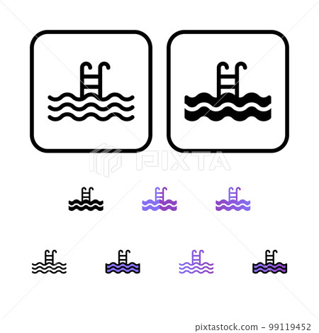 Flat illustration on a theme stairs, wave 99119452