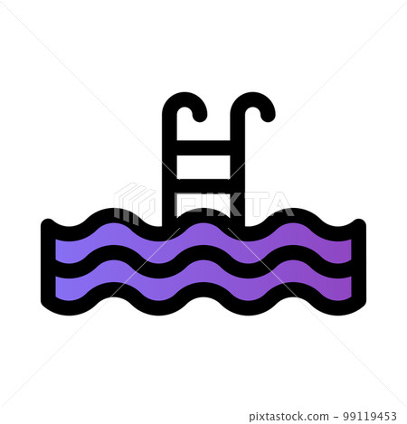 Flat illustration on a theme stairs, wave 99119453