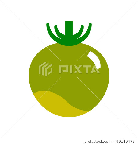 Vector illustration of a simple and cute green rare mini tomato 99119475