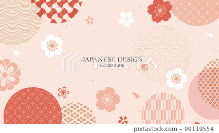 Japanese pattern and cherry blossom background design 99119554
