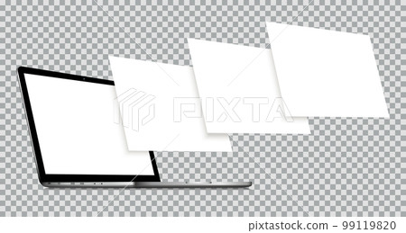 Laptop mockup with blank wireframing pages. Concept for showcasing web design projects. Laptop mockup with blank wireframing pages. Concept for showcasing web design projects. 99119820