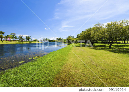 Beautiful lakeside landscape in the Tainan Metropolitan Park in Taiwan. right next to the Tainan Chimei museum. Beautiful lakeside landscape in the Tainan Metropolitan Park in Taiwan. right next to the Tainan Chimei museum. 99119934