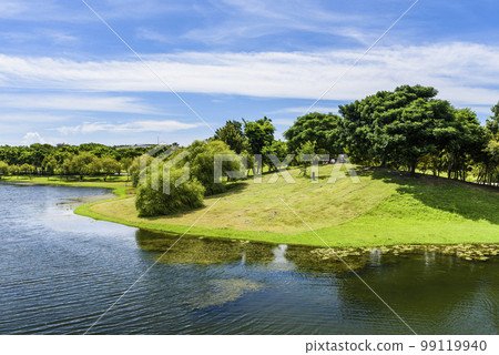 Beautiful lakeside landscape in the Tainan Metropolitan Park in Taiwan. right next to the Tainan Chimei museum. Beautiful lakeside landscape in the Tainan Metropolitan Park in Taiwan. right next to the Tainan Chimei museum. 99119940