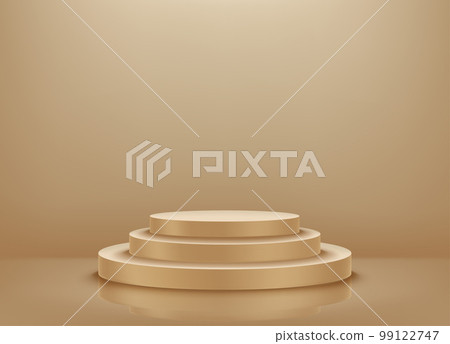 Ladder podium on green illuminated room. Realistic 3d style vector illustration Ladder podium on green illuminated room. Realistic 3d style vector illustration 99122747