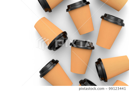 Set of paper coffee cups for cappuccino, americano, espresso, mocha, latte 99123441