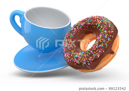 Ceramic coffee cup for cappuccino, americano, espresso, mocha, latte on white 99123542