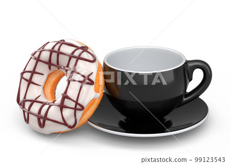 Ceramic coffee cup for cappuccino, americano, espresso, mocha, latte on white 99123543