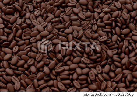 Roasted coffee beans spread out as background, concept takeaway food and drink Roasted coffee beans spread out as background, concept takeaway food and drink 99123566